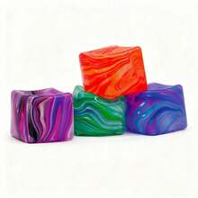 ND同款波纹立方体麦芽糖慢回弹挤压玩具，超柔软糊状质地减压挤压立方体 - 彩色 - 查看 3