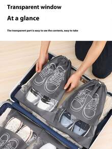 20 chiếc/10 chiếc/5 chiếc Túi đựng giày dép, Túi sắp xếp tủ quần áo, Túi đựng giày không dệt, Túi du lịch, Túi chống thấm nước, Túi phân loại quần áo - Xám - Xem 3