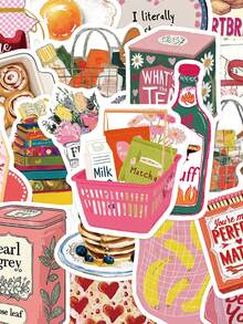 50pcs Aesthetic Stickers: Laptop, Planner, Phone Case, And Tablet Decals (PVC) - A - View 1