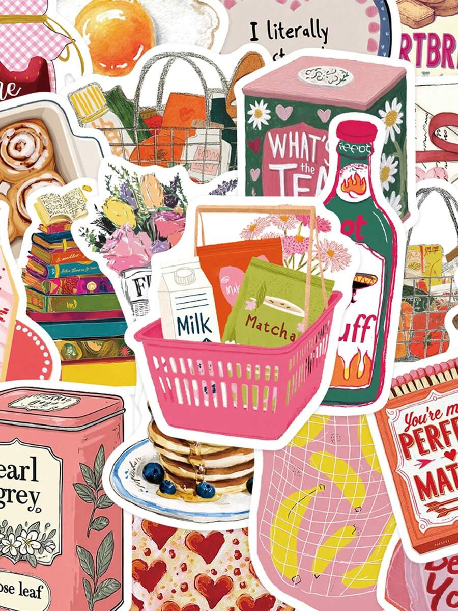 50pcs Aesthetic Stickers: Laptop, Planner, Phone Case, And Tablet Decals (PVC) - A - View 1
