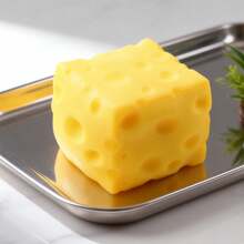 超大逼真奶酪造型捏捏乐玩具，慢回弹减压豆腐球，创意解压捏捏乐玩具，柔软湿润质感，生日、节日送礼佳品 - 彩色 - 查看 5
