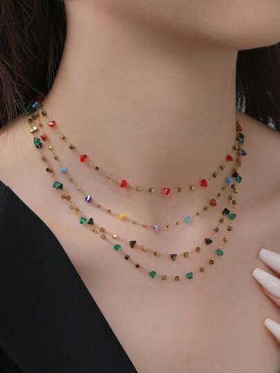 1 pieza Elegante collar de cadena cuadrada delicada y de moda para mujeres