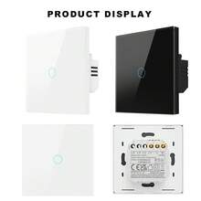 Saklar Dinding Sentuh Pintar Standar EU - Tidak Membutuhkan WiFi, Panel Kaca Tempered, Lampu Indikator Bercahaya, Dapat Digunakan Dengan atau Tanpa Kabel Netral (Termasuk Kapasitor), Pemasangan Lepas Cepat, Desain Pemasangan Rata, Material PC+Kaca Tahan Api, Masa Pakai 100.000 Sentuhan, Daya Total 600W, Cocok Untuk Rumah/Kantor - MultiWarna - View 12