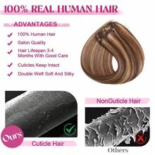 Hair Clip In Hair Extensions Straight Human Hair 8Pcs 110g 4/27 Ombre Hightlight Clip In Extensions Remy Clip In Hair Extensions Double Weft Real Human Hair Extensions Clip For Women 24inch - S4/27 - Xem 7