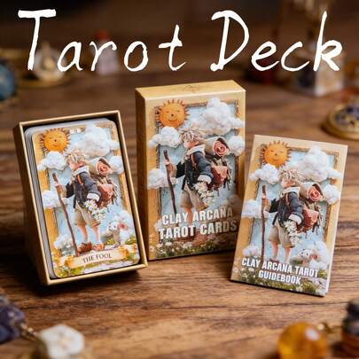 1 Set 78pcs Tarot Cards With English Guidebook, Handmade Style, High-Quality Tabletop Game Cards, Collectible Craftsmanship, Premium Collector's Card Set