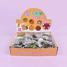 1pc Fluid Mangosteen Squishy Toy, Realistic Fruit Stress Relief Slow Rebound Putty Toy - Multicolor - View 4