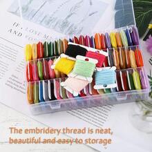 Embroidery Floss Organizer, Cross Stitch Thread Storage Box Tools - Bobbin Winder, 1 Removable 24 Compartments With 40 Hard Plastic Floss Bobbins And Stickers For Craft DIY Embroidery Sewing Storage - White - 查看 2