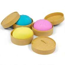 4pcs/Set Colorful Dumpling Shaped Slow Rebound Squeeze Toy, Realistic Food Design, Hand And Desk Toy For Stress Relief, Suitable For Anxiety Relief, Office Relaxation And Home Decor, Best Gift For Family And Friends (Random Color) - Multicolor - View 4