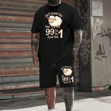 Graphic New Men's Large-Size Shorts Shorts Suit Summer Y Printed Men's Casual Sports Loose Suit, PLUS SIZE - 黑色 - 查看 5