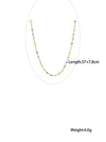 Colorful Dopamine Necklace Women, Delicate Collarbone Niche Chain - 豐富多彩的 - 查看 3