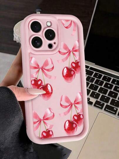 1 carcasă de telefon cu sclipici fluturi și flori de cireș, compatibilă cu 16e, 13, 15, 15 Pro, 14 Pro, 14 Plus, 7/8 Plus, 11, 12 Pro Max, 13, 14 Pro Max, S24, S23