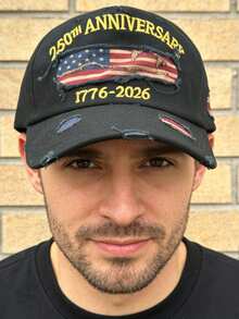 1顶男士棒球帽，纪念美国建国250周年（1776-2026），爱国棒球帽，7月4日美国建国250周年纪念日，休闲老爹帽，男女通用户外棒球帽 - 彩色 - 查看 3