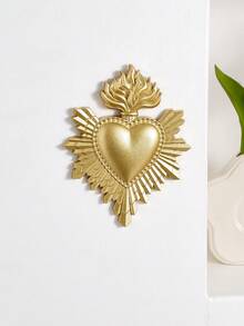 1 pezzo Ornamento decorativo appeso a forma di sacro cuore in fiamme in resina, stile europeo, decorazione da parete, opera d'arte per la casa, disponibile in più colori, decorazione per atmosfera festiva, adatto per decorazioni religiose da parete, casa, hotel e accessori fotografici - Multicolore - Visualizzare 11