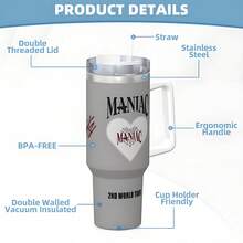 1 chiếc cốc giữ nhiệt chân không bằng thép không gỉ 40oz/20oz - Thiết kế cửa sổ hình trái tim, hai màu tùy chọn, cách nhiệt chân không hai lớp, có tay cầm và ống hút, chống rò rỉ, đồ sưu tầm dành cho fan SKZ, lý tưởng cho trường học, du lịch, thể thao và làm quà tặng Ngày Valentine (giữ nóng và lạnh) - Nhiều màu - Xem 8