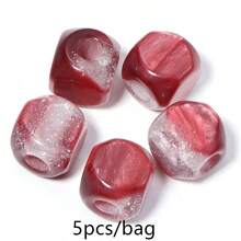 5颗/包 树脂满天星大孔珠，16毫米方形刻面闪光散珠，适用于DIY珠宝制作、手机挂绳、手链 - 珠 - 查看 11