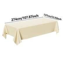 5 Packs Disposable Tablecloth 54 X 108 Inch Plastic Table Covers, Waterproof Rectangle Party Table Cover For Birthday, Wedding, Shower, Picnic, Holiday, Indoor Outdoor Decorations, Cream Beige - View 3