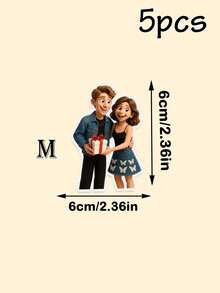 定制照片贴纸，个性化卡通风格情侣肖像贴纸，适用于婚礼请柬、剪贴簿装饰，个性化贴纸，定制浪漫美学贴纸，情人节、周年纪念日、新娘送礼会礼物，可定制照片，独一无二的爱情纪念品，母亲节礼物 - 風格A - 查看 11