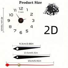 16英寸/36英寸/47英寸现代设计大型挂钟 3D/2D DIY石英钟 时尚手表 亚克力镜面贴纸 客厅家居装饰钟 镜面数字贴纸 客厅办公室装饰礼品 家居装饰 房间装饰 - 多色 - 查看 11