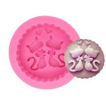 Bộ khuôn silicon 3D hình các giống mèo, khuôn làm kẹo sô cô la hình mèo con khác nhau dùng để làm xà phòng, đồ thủ công bằng nhựa. - Hồng - Xem 5