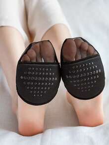 4 đôi tất lót gót chân, tất hở ngón cho nữ, tất mỏng không trơn trượt dùng cho dép xăng đan. - Nhiều màu - Xem 6