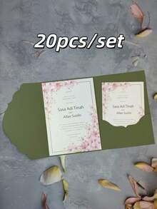 20pcs Tri-Fold Pocket Wedding Invitation Envelopes, Engagement 15th Anniversary Birthday Christening Minimalist Invitation Envelopes, DIY Invitations, 5*7 Inch Invitations, Pocket Invitations, Customized Invitations, Innovative Envelope Design, Wedding Cards, Customized Wedding Cards - Set - View 16