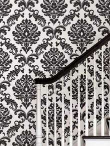Papel tapiz extraíble en blanco y negro con estampado de damasco, estilo victoriano clásico, adecuado para dormitorio, sala de estar, armario, muebles, papel de contacto autoadhesivo - 1PC - Ver 7
