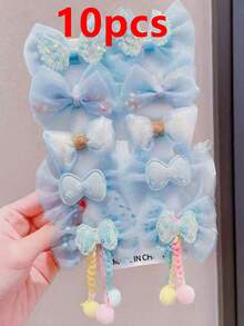 10个蝴蝶花朵发夹（无包装卡） - 彩色 - 查看 14