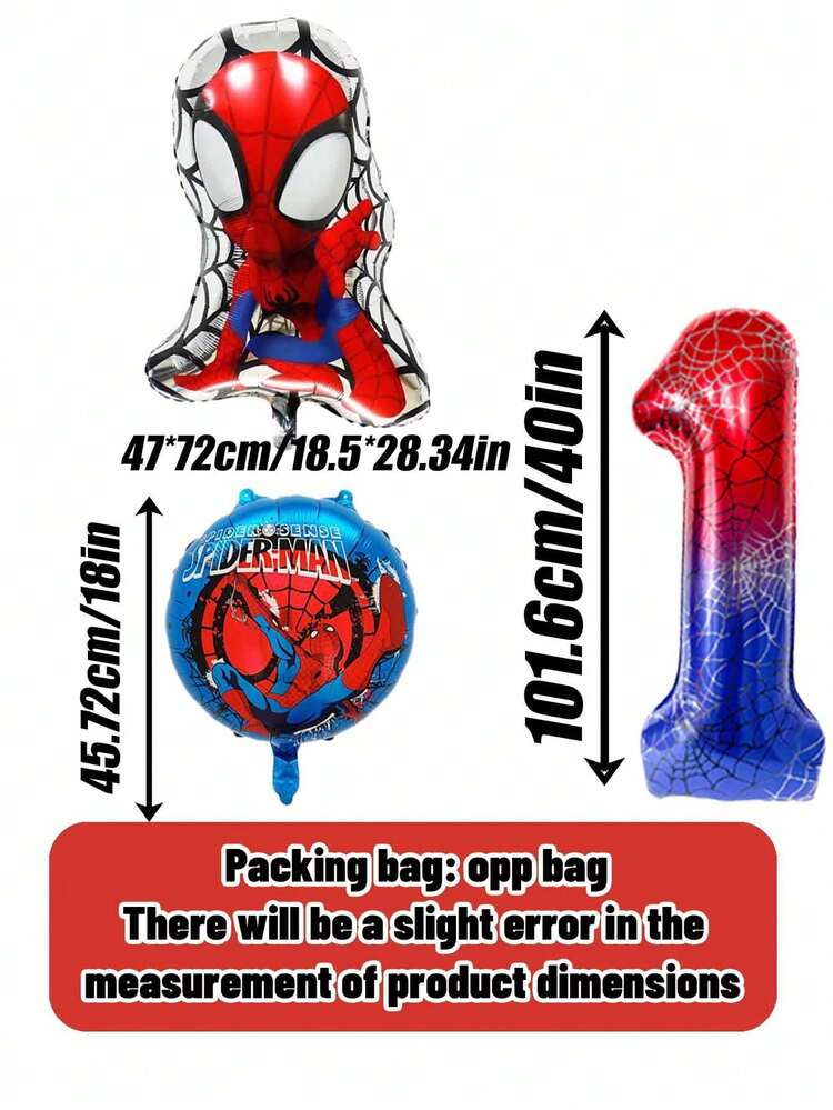 Bộ trang trí bóng bay chủ đề Người Nhện Marvel cho tiệc sinh nhật, bao gồm bóng bay số lớn 40 inch, thích hợp cho các hoạt động kỷ niệm và quà tặng/bó hoa cho trẻ em. - Bộ bóng bay - Xem 11