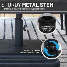 40 Pound Umbrella Base - Weighted Umbrella base For Use With Patio Table Heavy Duty Base- Made in the USA - Negro - Ver 6