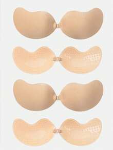 4Pairs Gather Strapless Self-Adhesive Low-Cut Bra Invisible Backless Sticky Bra Seamless Strapless Dress Wedding Dress, Mango-Shaped Bra, Underwear And Nipple Covers - Multicolor - View 14