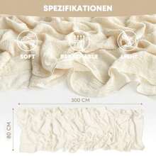 Artoid Mode - Camino de mesa de 3 piezas de gasa bohemia tela de cumpleaños cocina comedor día festivo decoración para el hogar fiesta interior 35 x 120 pulgadas - Beis - Ver 6