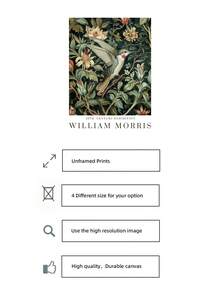 1 Stück rahmenloses William Morris Stil Kolibri Blumen Kunstdruck, Vintage botanisches Poster mit Vogel & Blumen, gemütliche Cottagecore Wanddekoration für Wohnzimmer, Schlafzimmer, Studentenwohnheim, ausgefallene Poster, Zimmer Dekoration, Geschenk - Kolibri - Übersicht 5