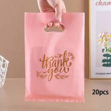 50 Stücke rosa "Danke" Geschenktüten für Hochzeit, Geburtstag, Kleidungsverpackung, Dankesgeschenktüten - 20 Stück - Übersicht 14