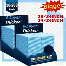 Extra Large Thickened Disposable Incontinence Bed Pads For Adults, Ultra Absorbent Leak-Proof Waterproof Mattress Protector, Available In 24x24 Inch & 28x32 Inch Sizes, Heavy Duty Anti-Fouling Sheets For Elderly Care, Postpartum Use & Pet Potty Training, 50-200 Count Value Pack - 50pcs Gift Box - View 3