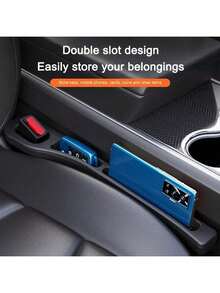 2Pcs Car Seat Gap Filler Seat Crevice Storage Box Bag Between Seats Console Organizer Decoration Interior Auto Accessories - A - View 10