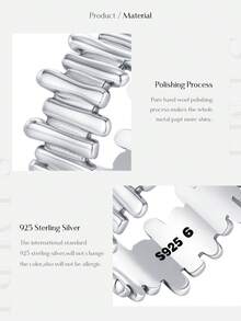 MODIAN 925 Sterling Silver Liquid Asymmetric Vintage Rings Retro Wide Stackable Fashion Finger Ring For Women Party Fine Jewelry - Silver - View 7