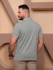Kit Of 2 High Quality Polo Shirts 100% Cotton Men's Basic T-Shirt Autumn Spring Spring/Autumn Summer Winter All Spring/Summer Autumn/Winter Spring/Summer/Autumn Regular Fit Christmas Thanksgiving Valentine's Day Pride Month Teacher's Day Father's Day Polo Shirt - 海洋和混合 - 查看 3
