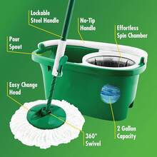 Tornado Spin Mop System, Spinning Floor Mopping And Bucket With Wringer Set For Home, Hardwood, Laminate, Tile Cleaning, Includes 1 Machine Washable Replacement Head Refills (2 Total) - A - Xem 4