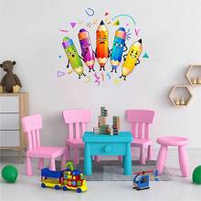 1/3pcs Creative Colored Pencil Pattern Self-Adhesive Wall Sticker, Suitable For Bedroom And Living Room Decor, Refreshing Home Decoration For Spring, Making Your Home And Fashionable - Cartoon - View 7
