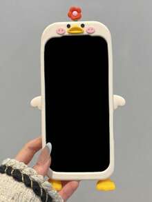 Ốp lưng điện thoại silicon hình vịt hoa hoạt hình 3D dễ thương, tương thích với iPhone 17 Pro Max 17Pro 17 16 15 14 Pro Max 13 12 11. Ốp bảo vệ chống sốc thời trang hình hoạt hình. - trắng - Xem 4