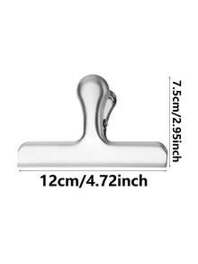 1 Buah Klip Penyegel Kantong Makanan Stainless Steel Warna Perak Ukuran Besar Sedang Kecil (Opsional) - Perak - View 11