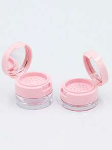 Compact 3g/5g Loose Powder Case With Sifter & Puff - Compact Fragrance-Free Makeup Organizer With Sifter & Puff, Isolation Net, Plastic Powder Jar Case Subpackage Package Bottle Reusable Empty Loose Powder Container Beauty Containers For Eye Cream Cosmetic Sample Container Travel Essentials(Black And White Without Powder Puff) - Multicolor - View 2
