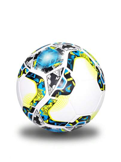 1 pieza Balón de fútbol profesional Talla 5, con diseños de colores hermosos y patrones exquisitos, para entrenamiento individual y partidos de equipo, de material PVC duradero, cosido a máquina, suave y cómodo, apto para uso en interiores y exteriores