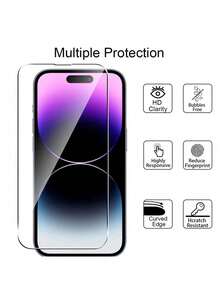Tempered Glass Screen Protector 2pcs High Definition 1:1 Retina Display Scratch-Resistant Shatterproof Durable Compatible With Iphone X/XR/11/12/13/14/15/16/16 Plus/16 Pro/16 Pro Max/16e/17/17 Air/17 Pro/17 Pro Max Spring Gift Birthday Party - Clear - View 8
