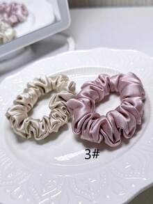 2pcs 100% Mulberry Silk Hair Scrunchies, 22mm, Anti-Wrinkle & Anti-Breakage, Natural Hair Accessories, Fashion Hair Ties, Ponytail Holders, Animal Print - Multicolor - View 8