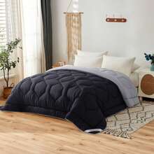 Novotextil 適用於90公分床（180x270公分）的冬季羽絨被 | 雙色羽絨被填充物，350克矽化中空纖維 | 柔軟、輕盈、透氣、雙面可用 | 雙色羽絨被填充物，350克矽化中空纖維 | 柔軟、輕盈、透氣、雙面可用 | 保暖、觸感柔軟、易於清洗的冬季羽絨被送 | 寒冷天氣下舒適的睡眠之選 ✅達 西班牙24/7小時全境送達/7小時 - 黑色/灰色 - 查看 1