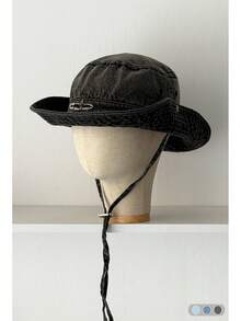 Denim Bucket Hat With Adjustable Drawstring - Vintage Style Cap, Oversized Brim Cowboy Hat For Women, Rolled Edge Fisherman Hat For Casual Outdoor Sun Protection, Unisex Spring Summer Hiking Cap - Multicolor - View 12