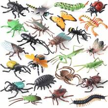 24 piezas Juego de Modelos Realistas de Insectos y Animales en Miniatura, Incluyendo Mariposa, Hormiga, Libélula, Mantis, Abeja, Escorpión, Araña, Cigarra, Mosca, Cucaracha, Juguete Educativo para Niños. Regalo de Decoración para Pascua y Halloween - Multicolor - Ver 2