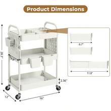 Storage Carts - White - View 3