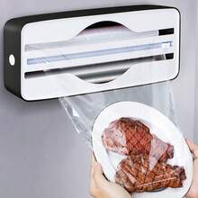 1 pieza Cortador multifuncional de doble uso para película de envoltura, aluminio y papel, que permite cortar fácilmente dos materiales a la vez - Ver 2